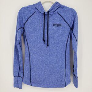 3/$25 Pink Victoria's Secret Hooded Long Sleeve Active Top S Hoodie Workout Blue